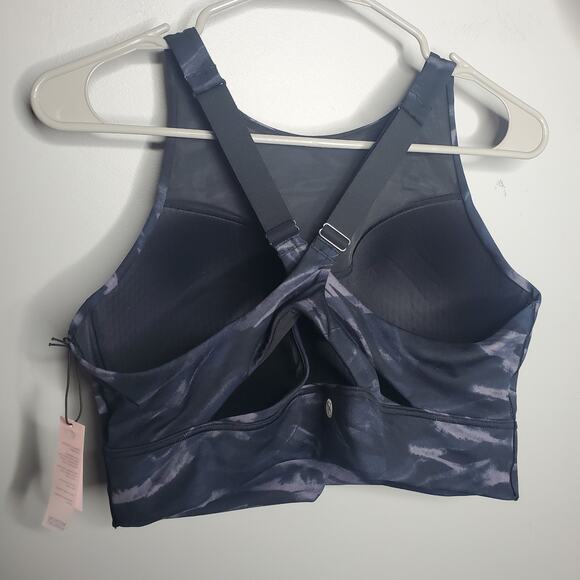 NWT Victoria's Secret Sport XXL Black Blue Abstract Marble Print Sports Bra - Picture 6 of 16